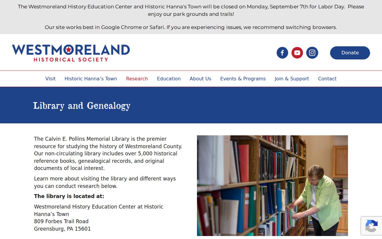 Unity Township city directory research at Westmoreland Historical Society library