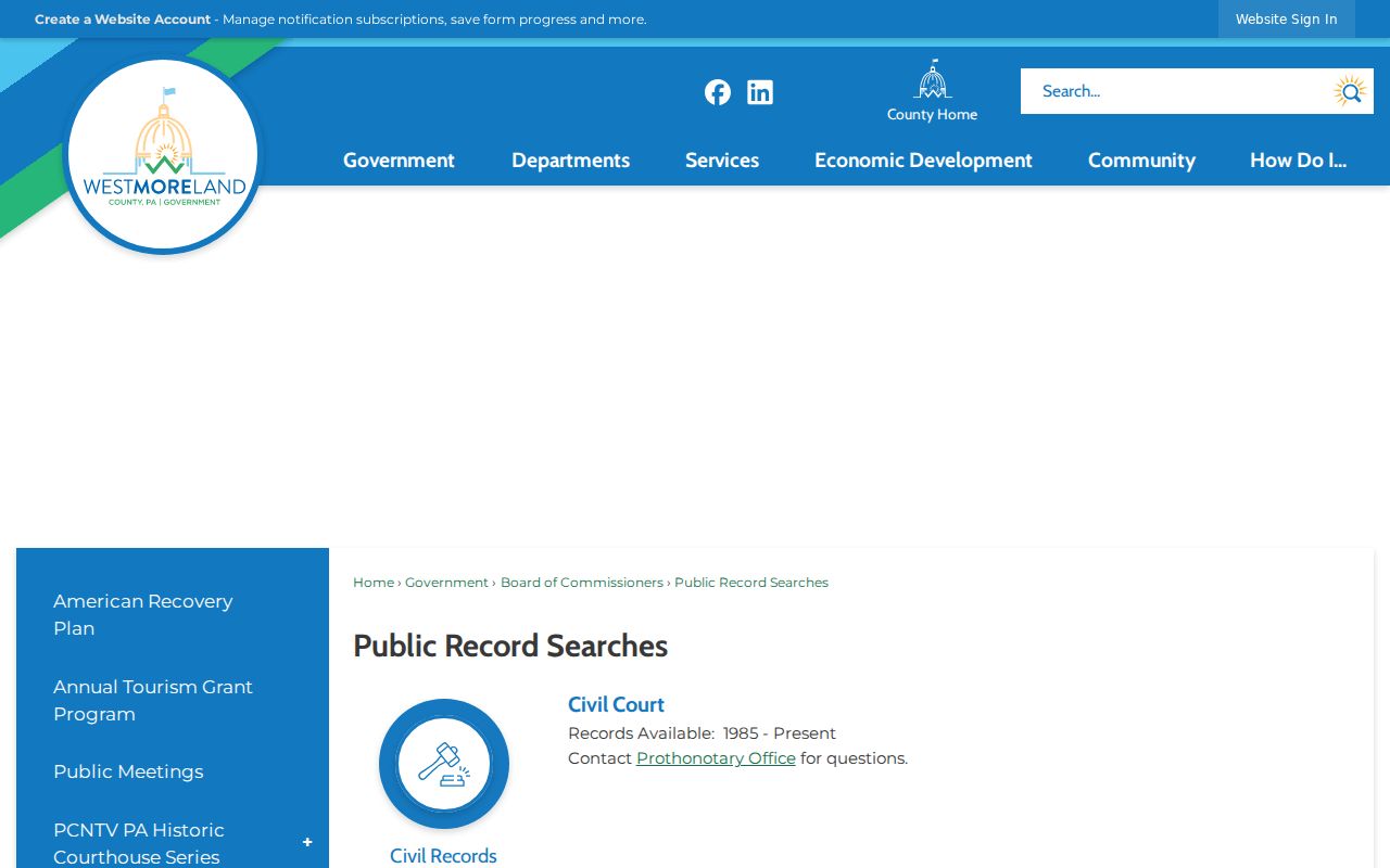 Unity Township residents directory source at Westmoreland public-record searches