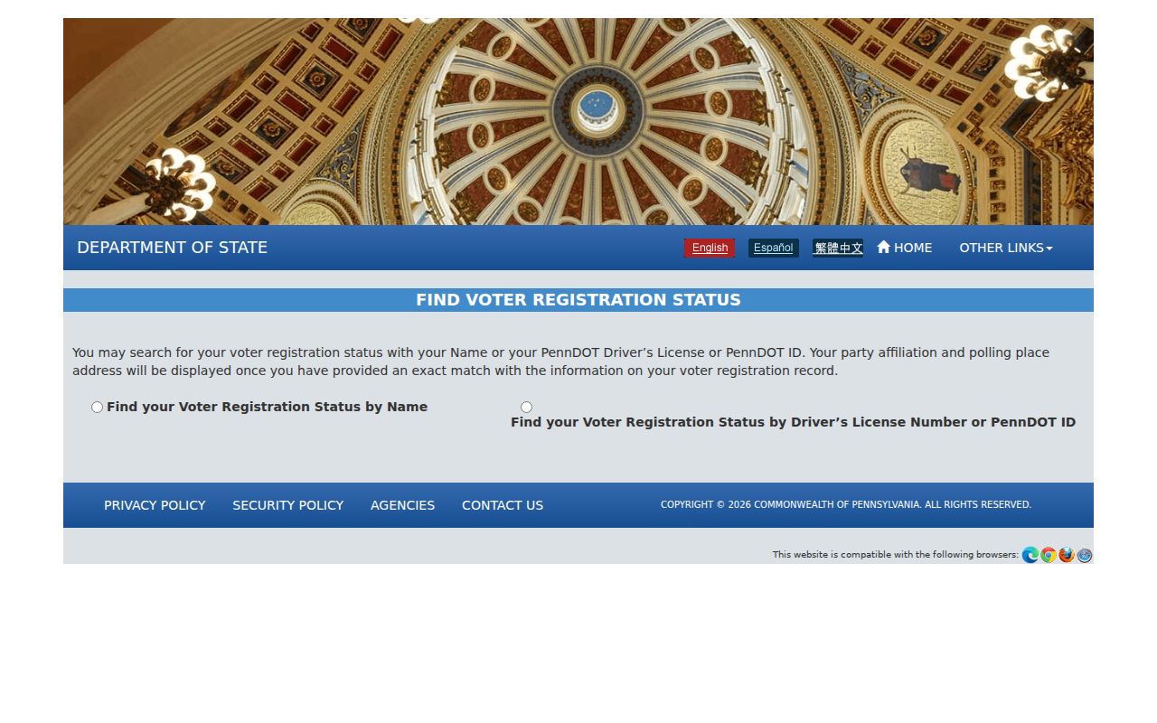 Unity Township resident lookup and Pennsylvania voter registration status